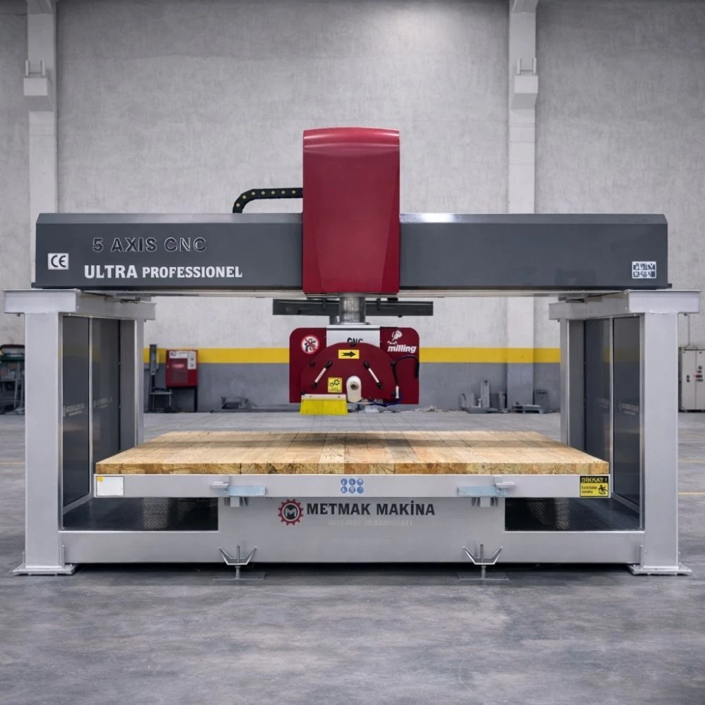 Vakumlu 5 Eksen CNC Köprü Kesim Makinesi